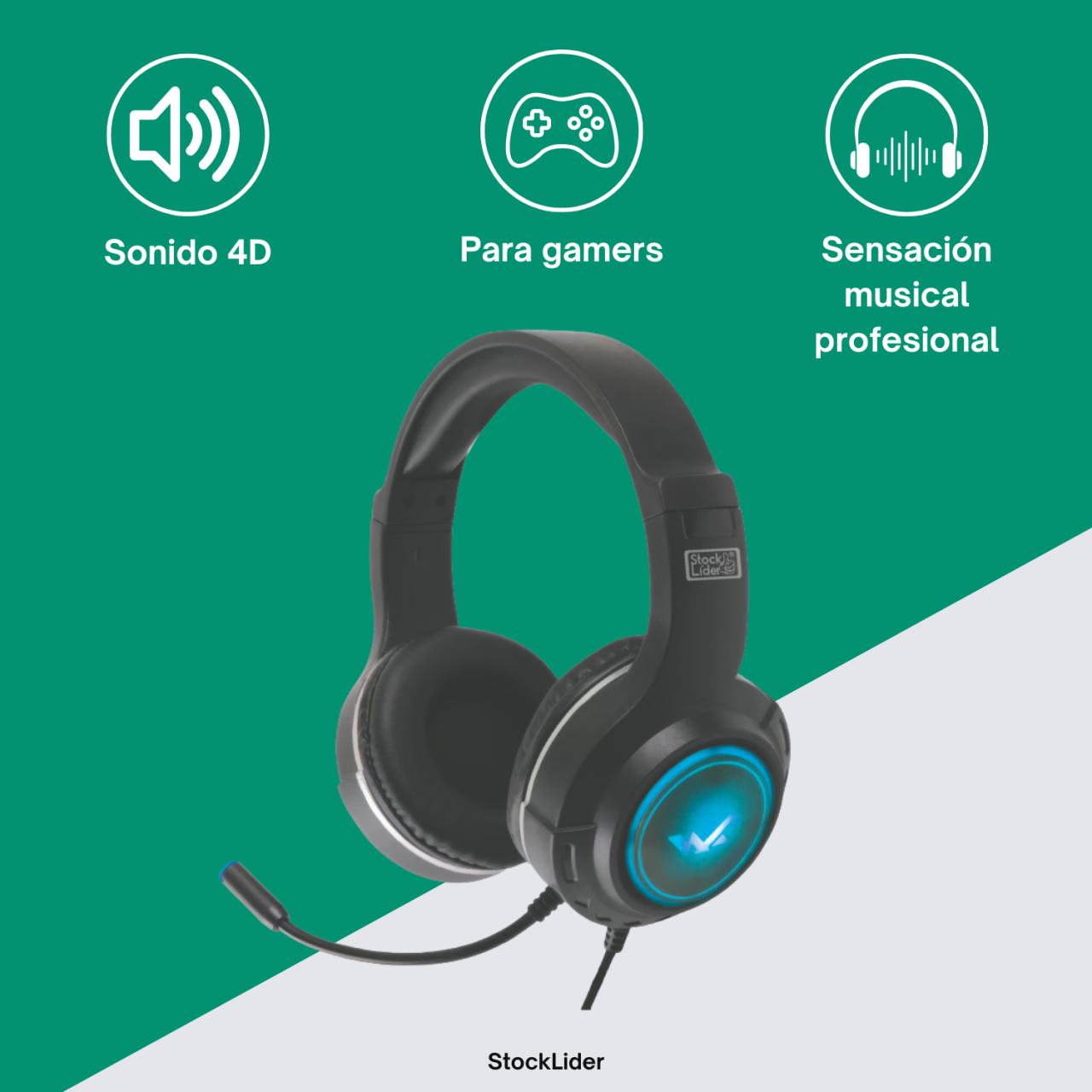 LAIMARC - Auriculares gaming con luz RGB