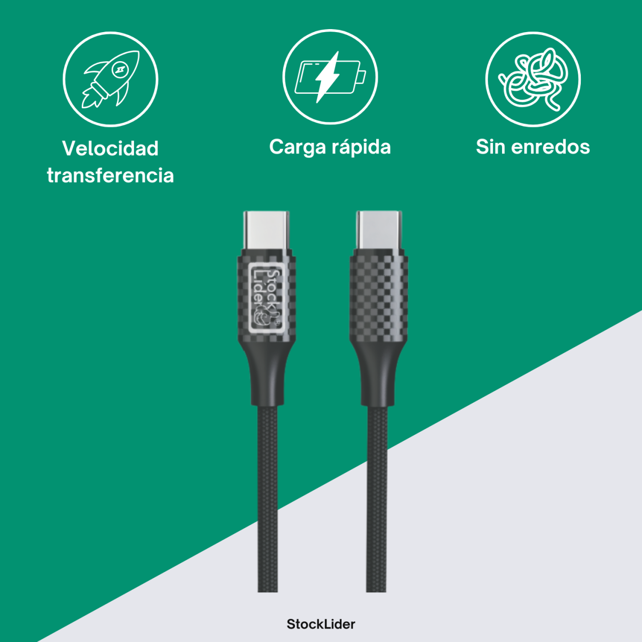CABLE DE CARGA TIPO C - TIPO C 1M