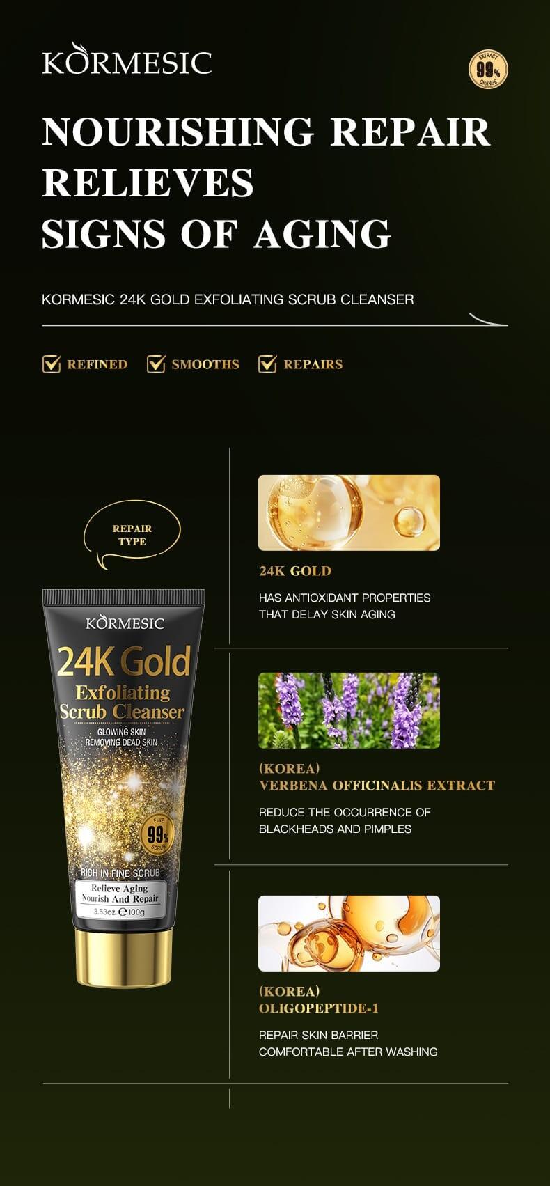 Limpiador Facial Exfoliante 24K
