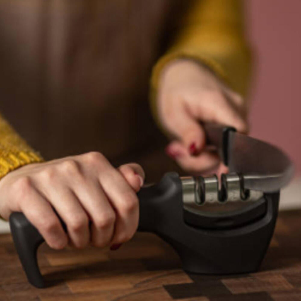 LAIMARC - Afilador Profesional con Mango Ergonómico de Uso Manual para Afilar y Pulir Cuchillos