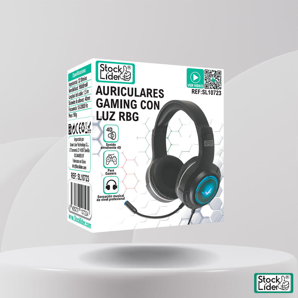 LAIMARC - Auriculares gaming con luz RGB