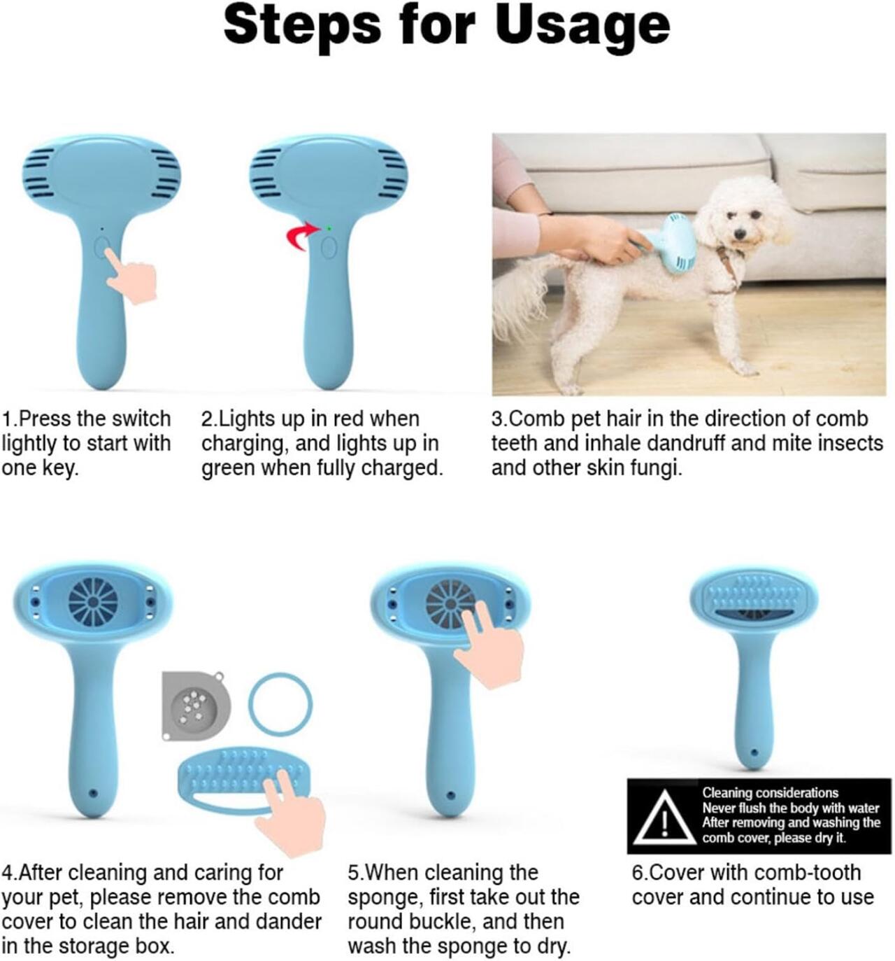 LAIMARC - Cepillo Eléctrico Quitapelos para Mascotas