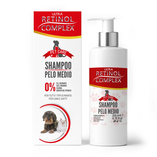 LAIMARC - Champú de Mascotas para Pelo Medio 200 ml – Retinol Complex