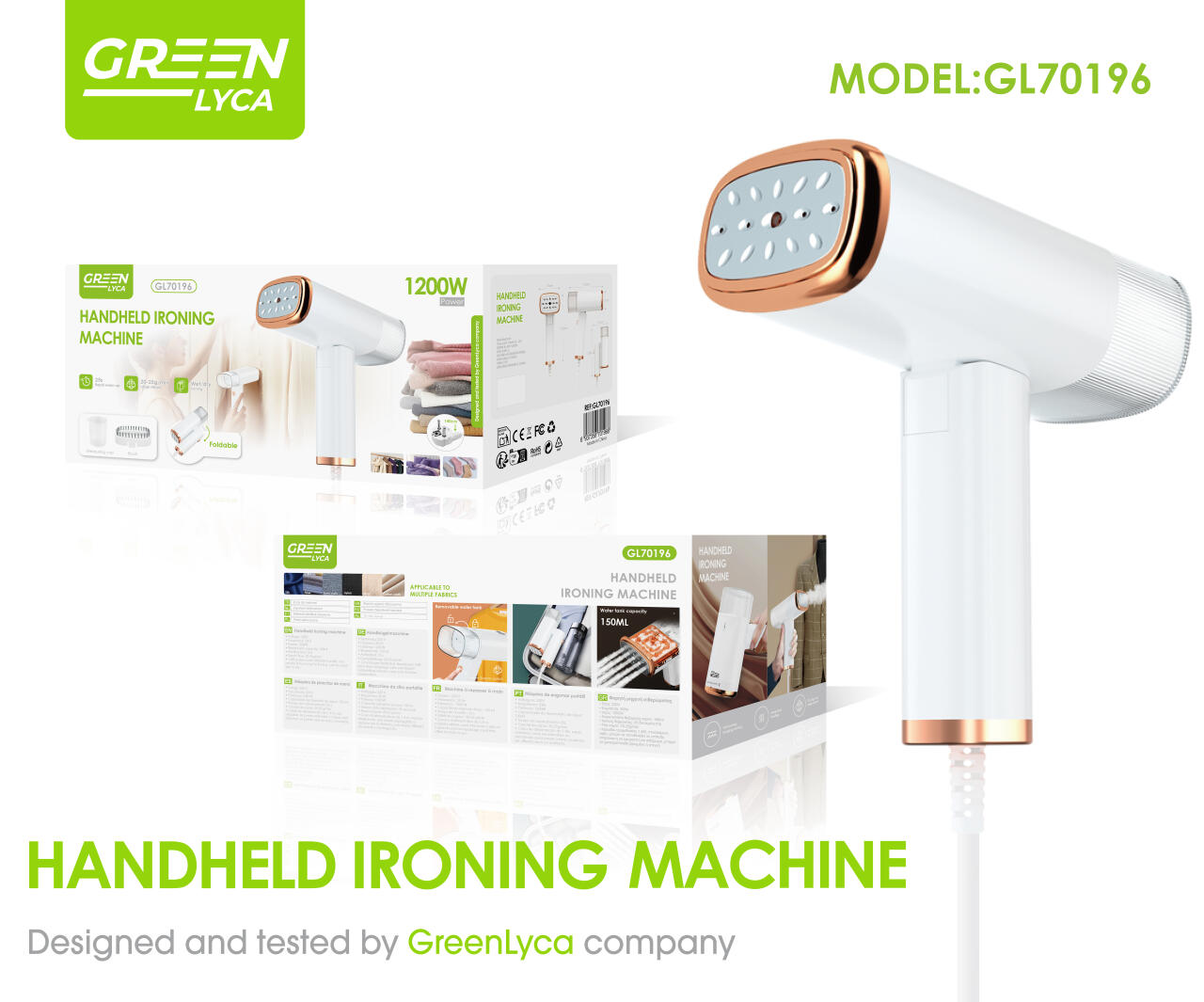 LAIMARC - Plancha de Vapor en Seco y Húmedo Plegable Portátil