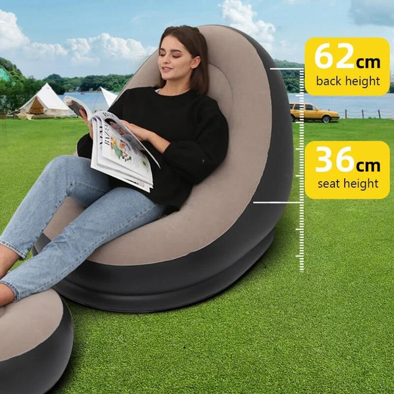 Silla Inflable con Reposapiés e inflador
