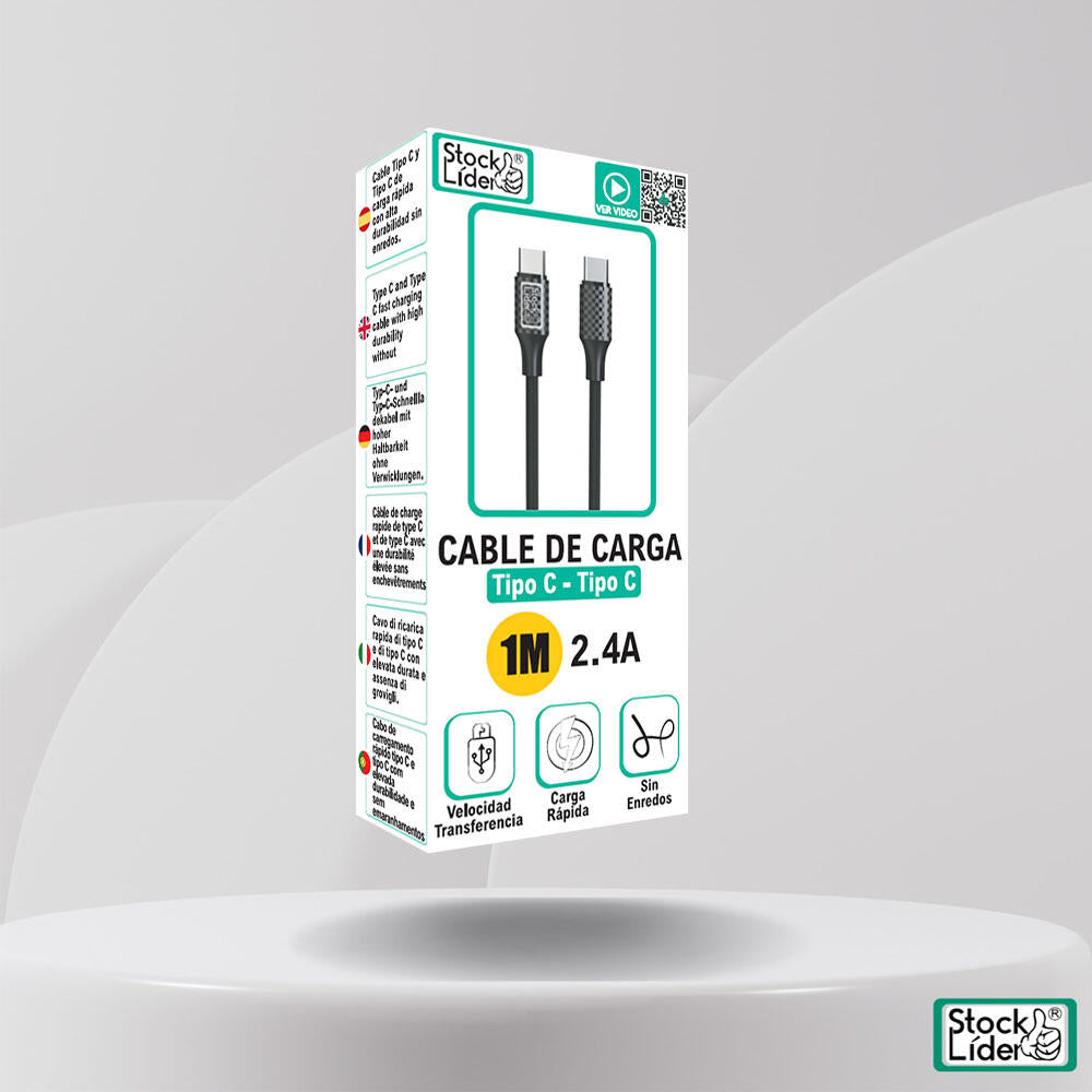 CABLE DE CARGA TIPO C - TIPO C 1M